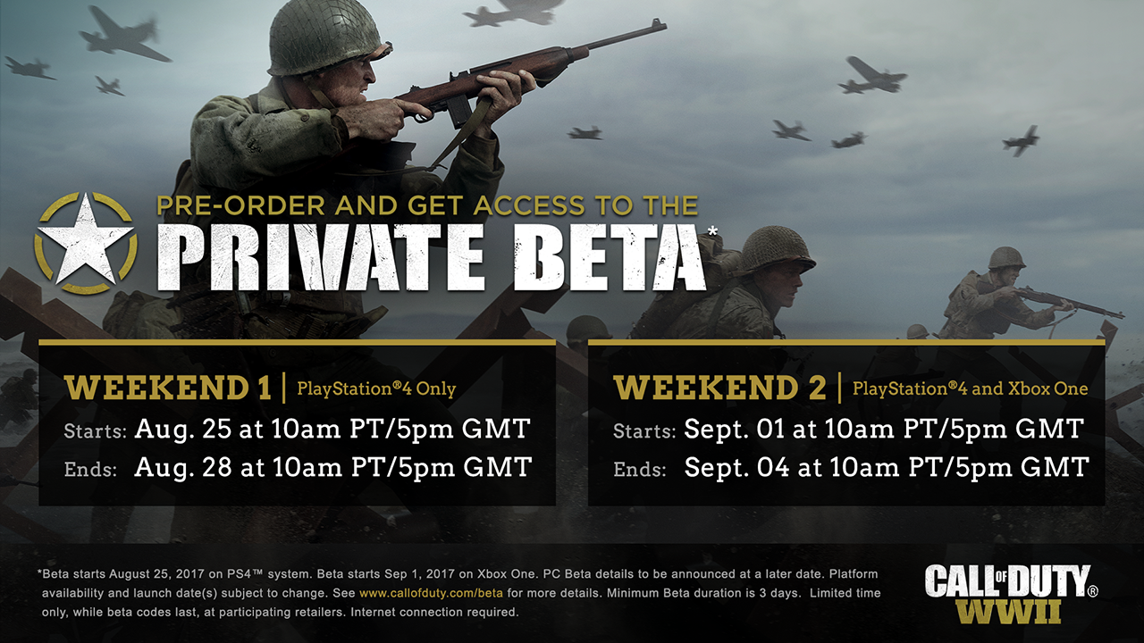 Call of Duty: WW2 is getting an open beta on PC from September 29